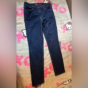 Women’s dark blue denim high rise straight leg jeans from old navy size 6